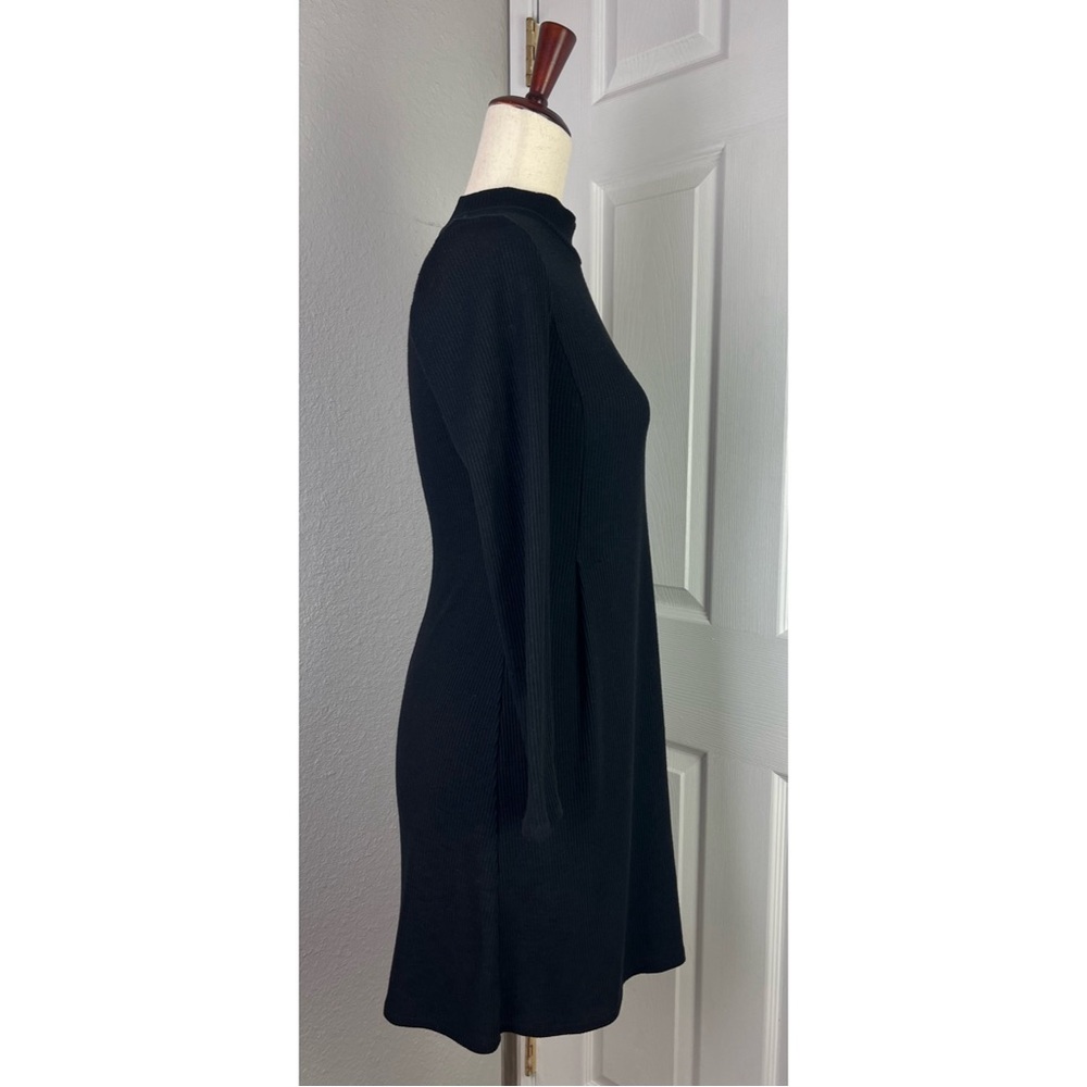 MADEWELL Black City Block Ribbed Mock Neck Dress - Picture 3 of 5